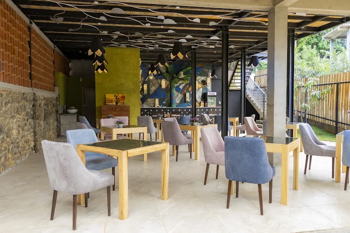 Open-air restaurant dining area at The Feel Luxury Boutique Hotel Ella with boutique seating