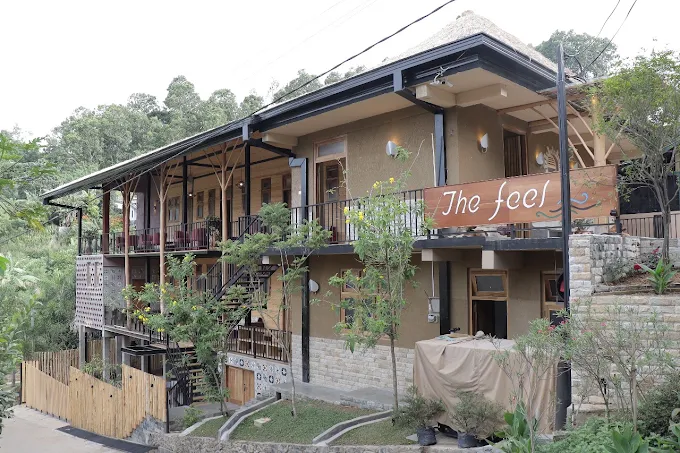 Exterior of The Feel Luxury Boutique Hotel in Ella with rustic-modern architecture and tropical greenery